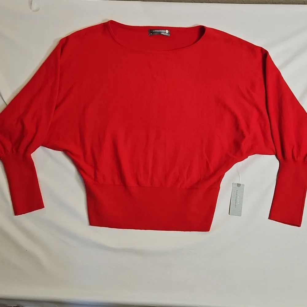 Anthropologie Red Dolman Sleeve Sweater Small Petite, NWT